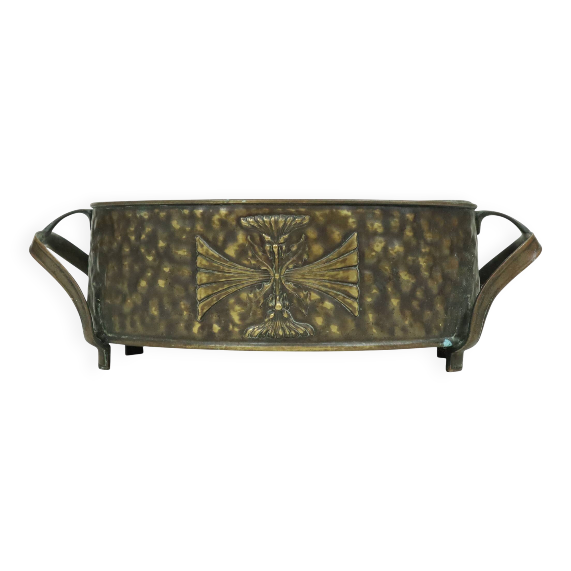 Antique Art Nouveau Brass Jardinière Planter