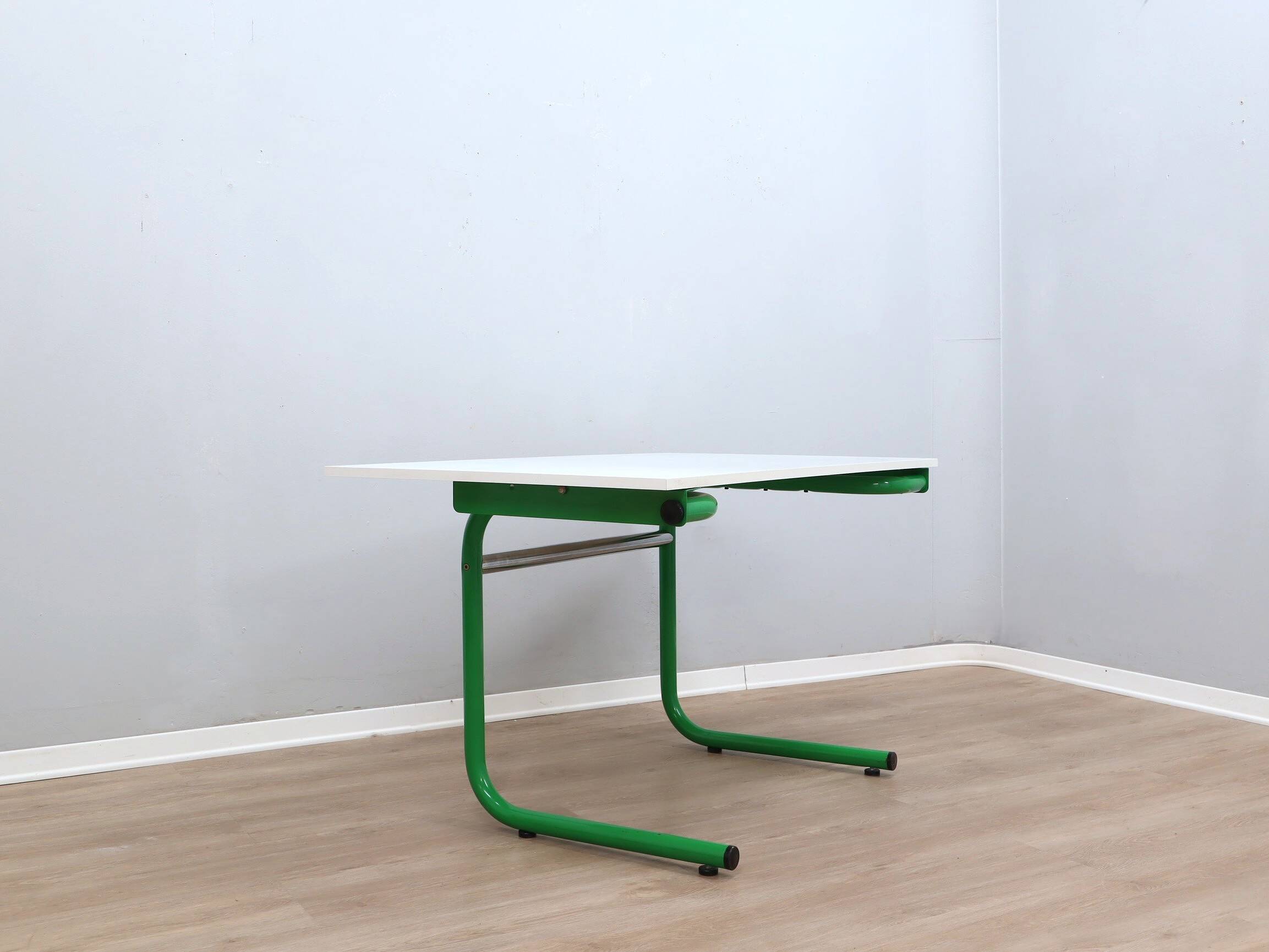 1960s Bieffeplast vintage green metal frame desk