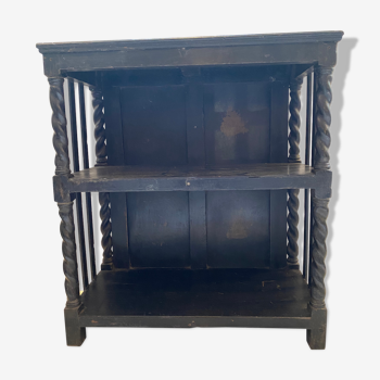 Console with black lacquered wood shelves