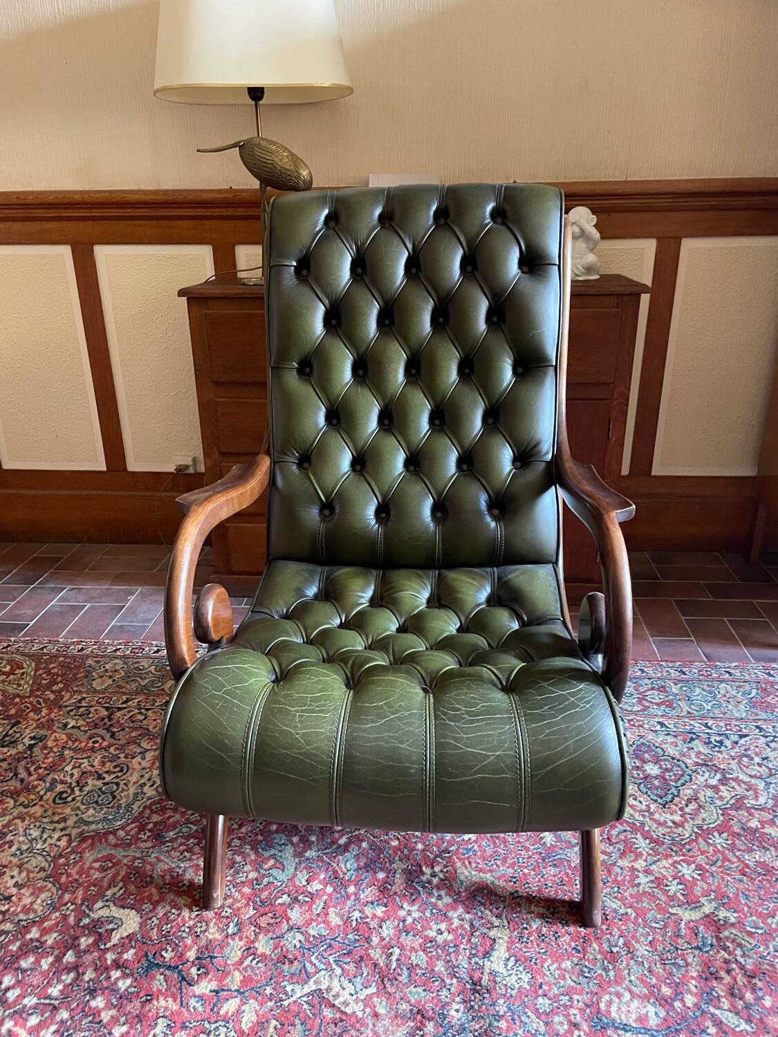 Vintage leather chesterfield armchair