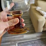 5 amber block glasses from the 1970s