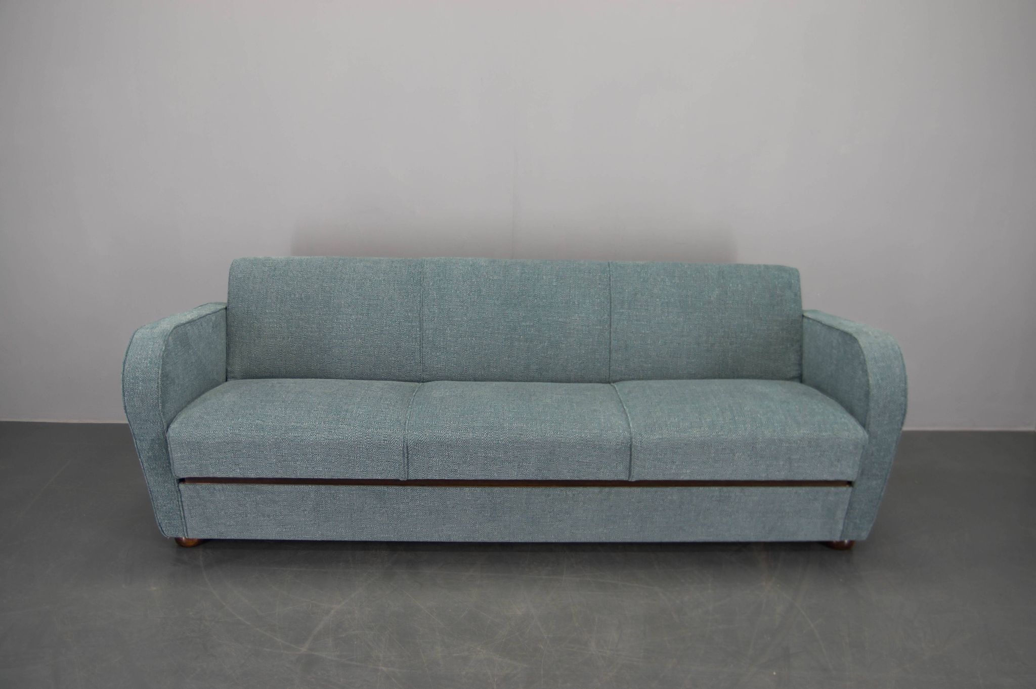 Newly Upholstered Art Deco Sofa / Folding Bed by Halabala, 1930s