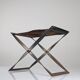 Folding Steel and Leather Stool, Denmark 1960s