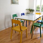 Set of 6 Altaïr chairs at Stamp by Henry Massonnet 80s era Menphis Postmodernism