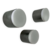 Set of 3 vintage Raak wall lights, aluminum and opaline, Holland 1960