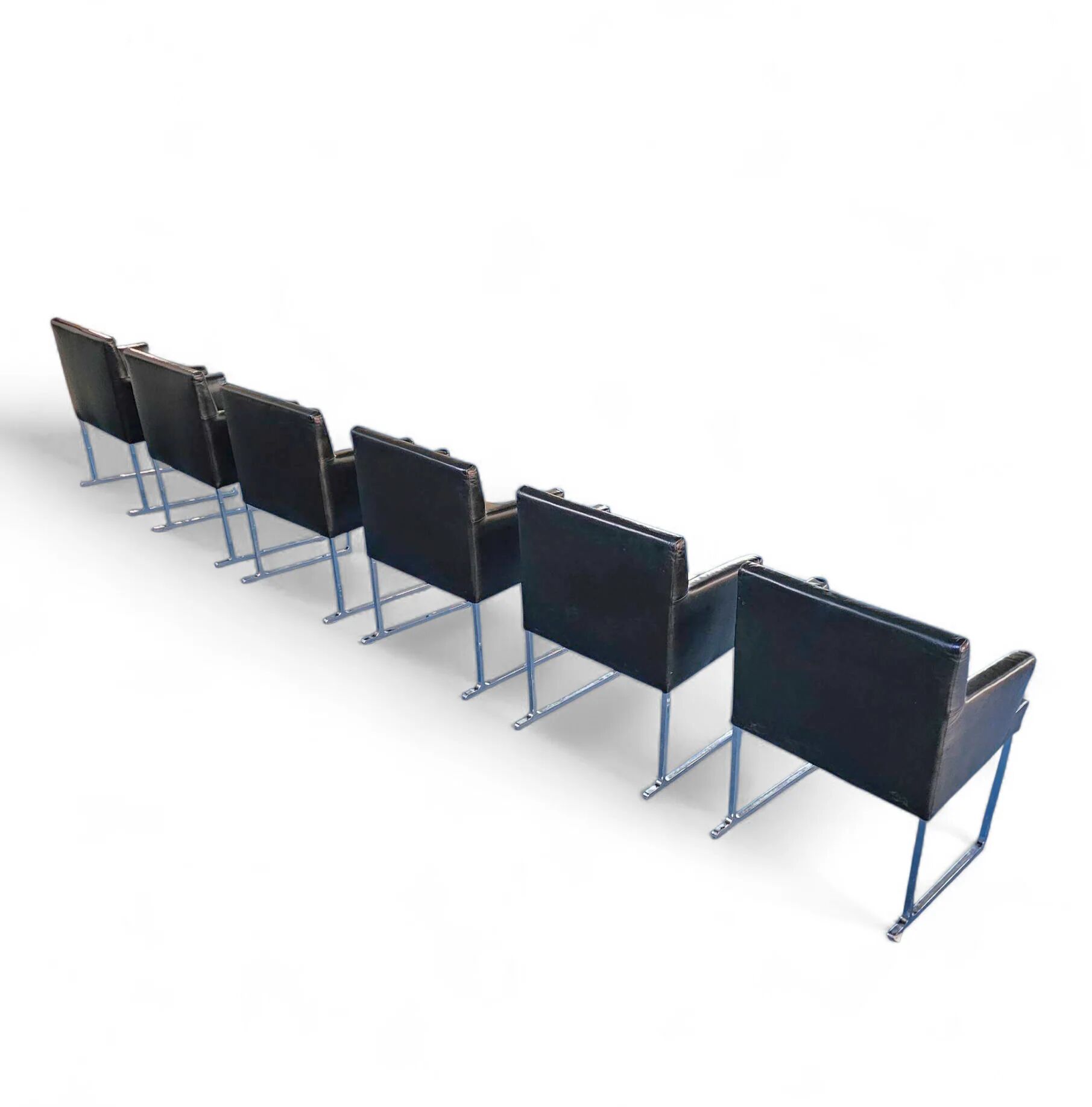 6 x Solo chair by Antonio Citterio for B&B Italia / Black leather