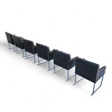 6 x Solo chair by Antonio Citterio for B&B Italia / Black leather