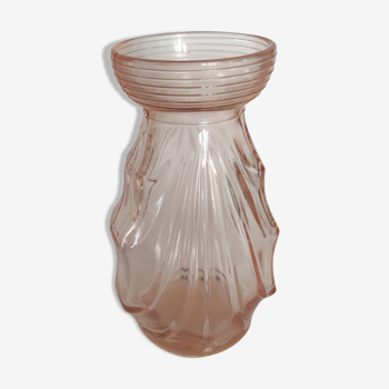 Pink glass bulb vase