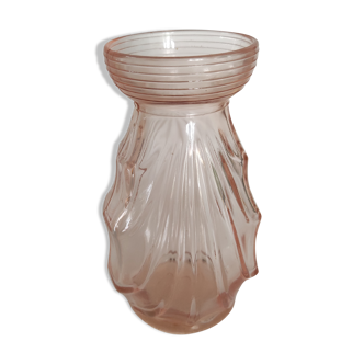Pink glass bulb vase