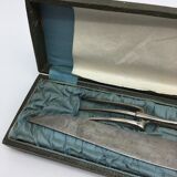 Box of cutlery with leg / roast silver filled.