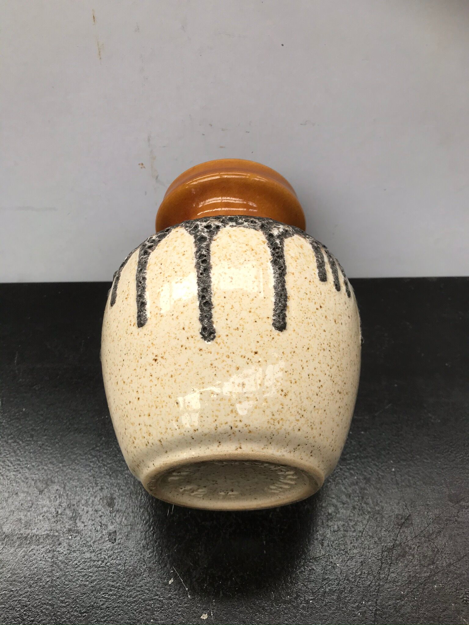 Former beige brown ceramic vase