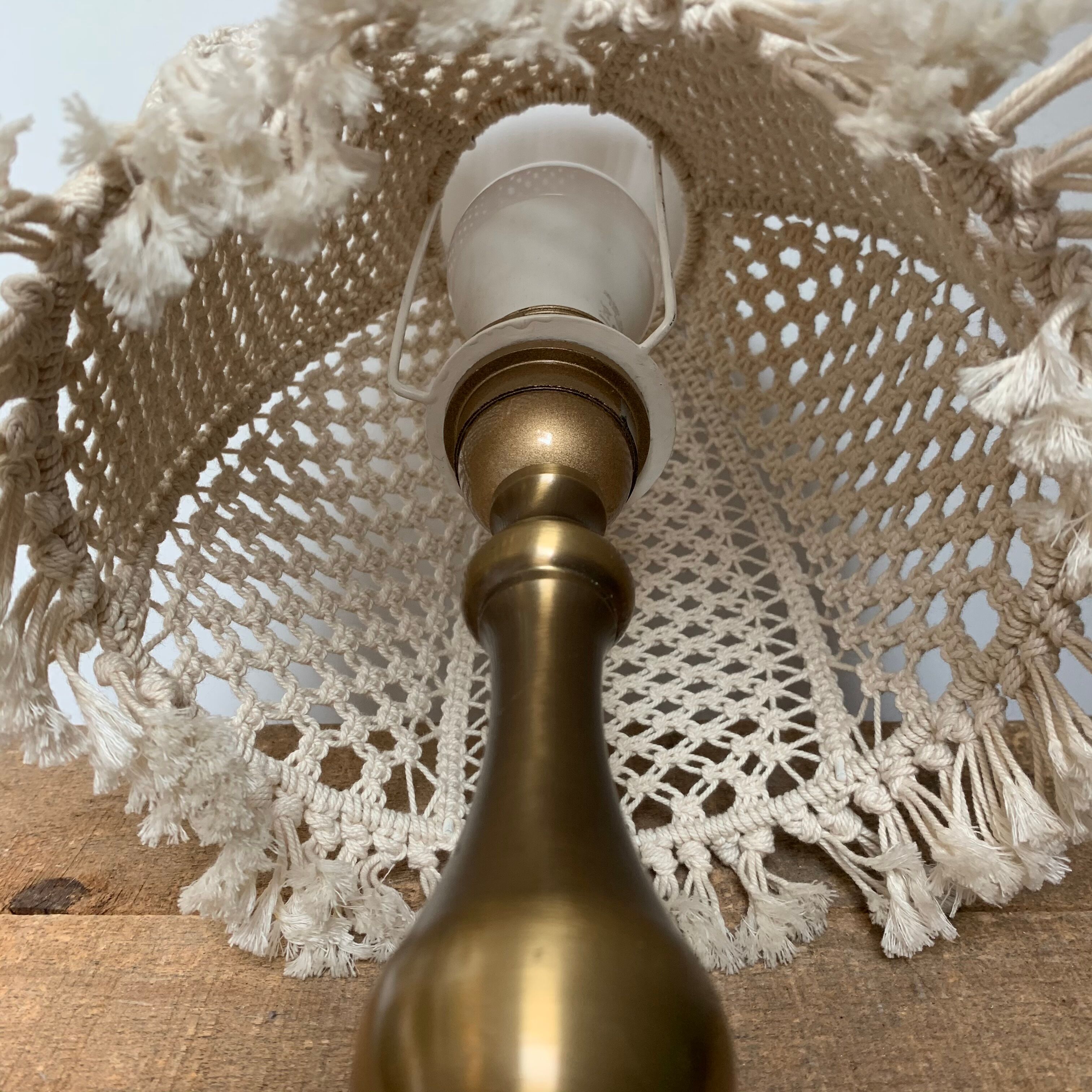 Macramé lampshade