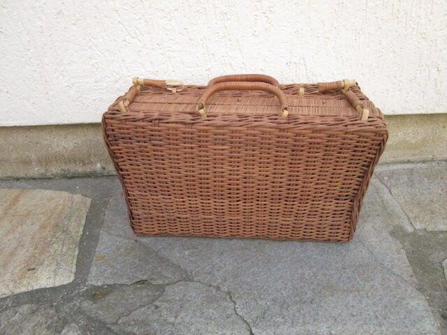 Old wicker suitcase