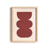 Collection of 4 abstract burgundy paintings signed Eawy