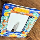 vintage frame with colorful Mexican ceramic patterns
