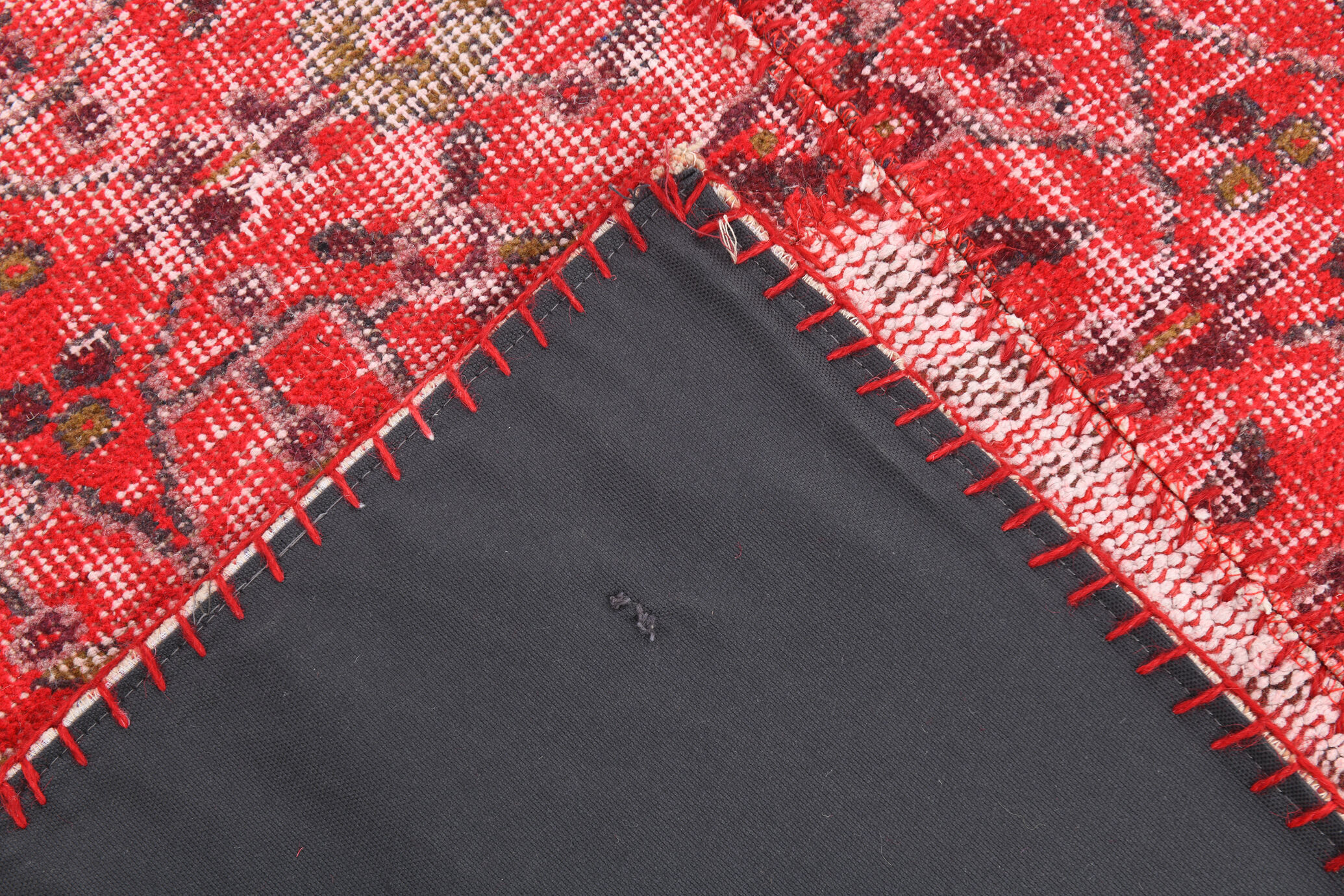 Tapis patchwork vintage en laine faite à la main 245x168cm