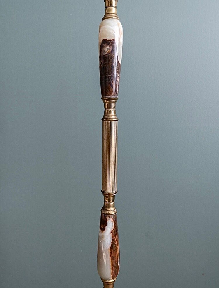 Italian onyx and brass floor lamp