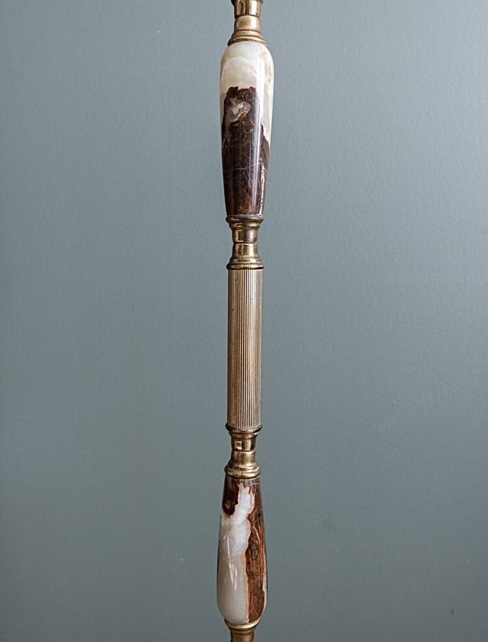 Italian onyx and brass floor lamp