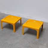 Pair of fiberglass side tables by Marc Berthier for Prisunic, 1970s