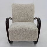 1930s Jindrich Halabala Thonet H-269 Armchair in Sheepskin, Restored