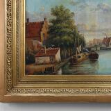 River Landscape with Sailboats, Belgium ca. 1850