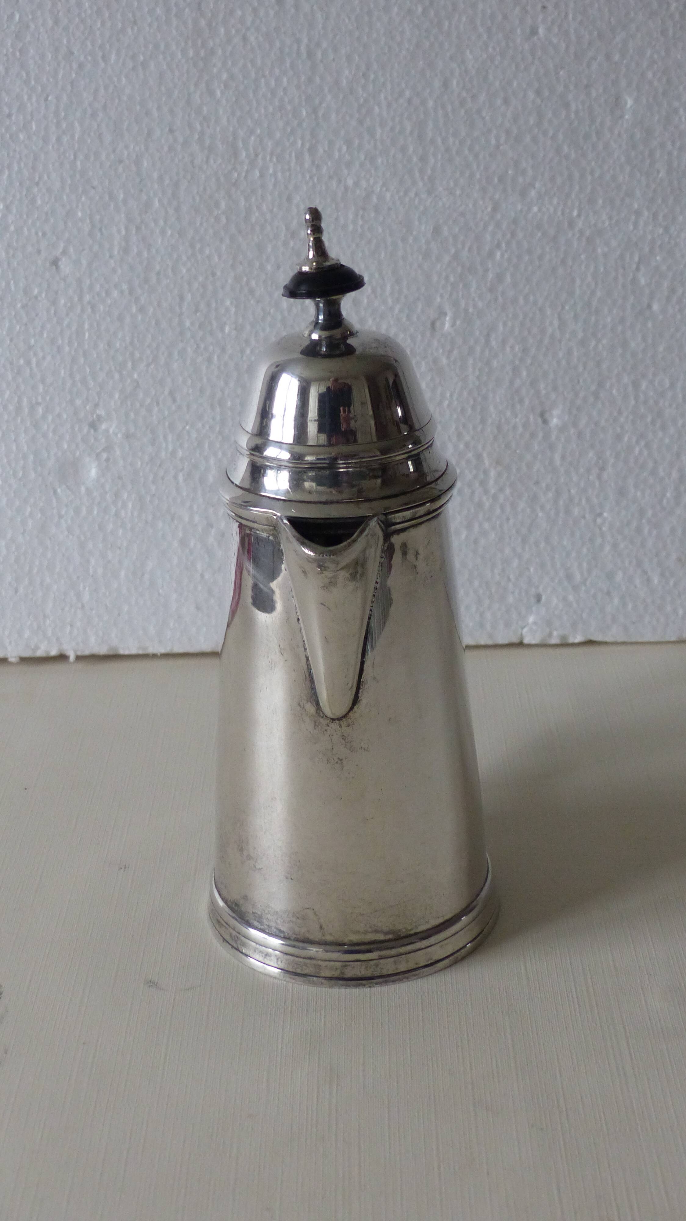 Silver-plated metal teapot