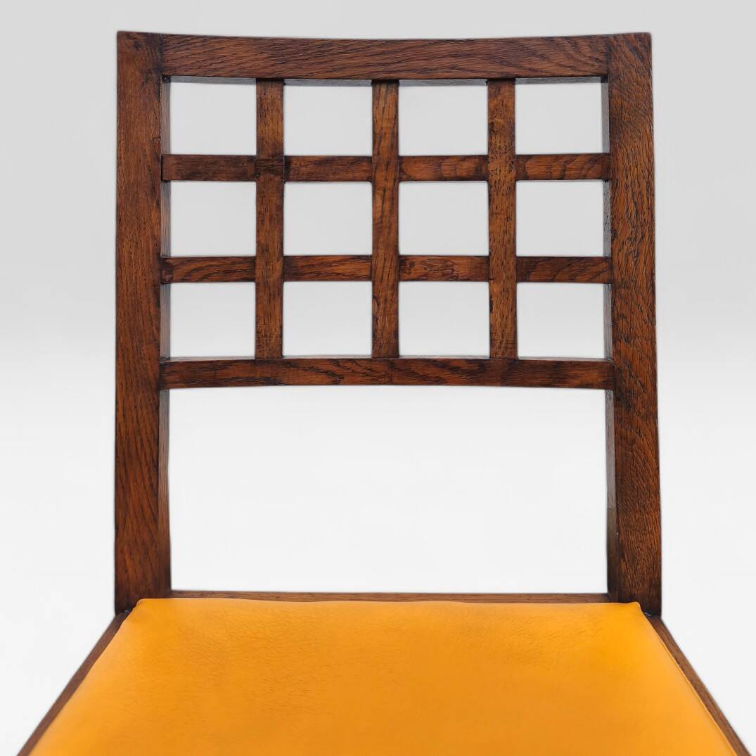 Solid oak chair, Victor Courtray, Art Deco, 1930