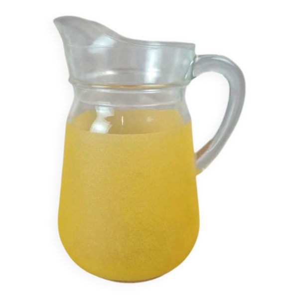 Pichet vintage en verre jaune – élégant & lumineux