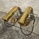 Pair of antique brass desk lamps, desk sconces.