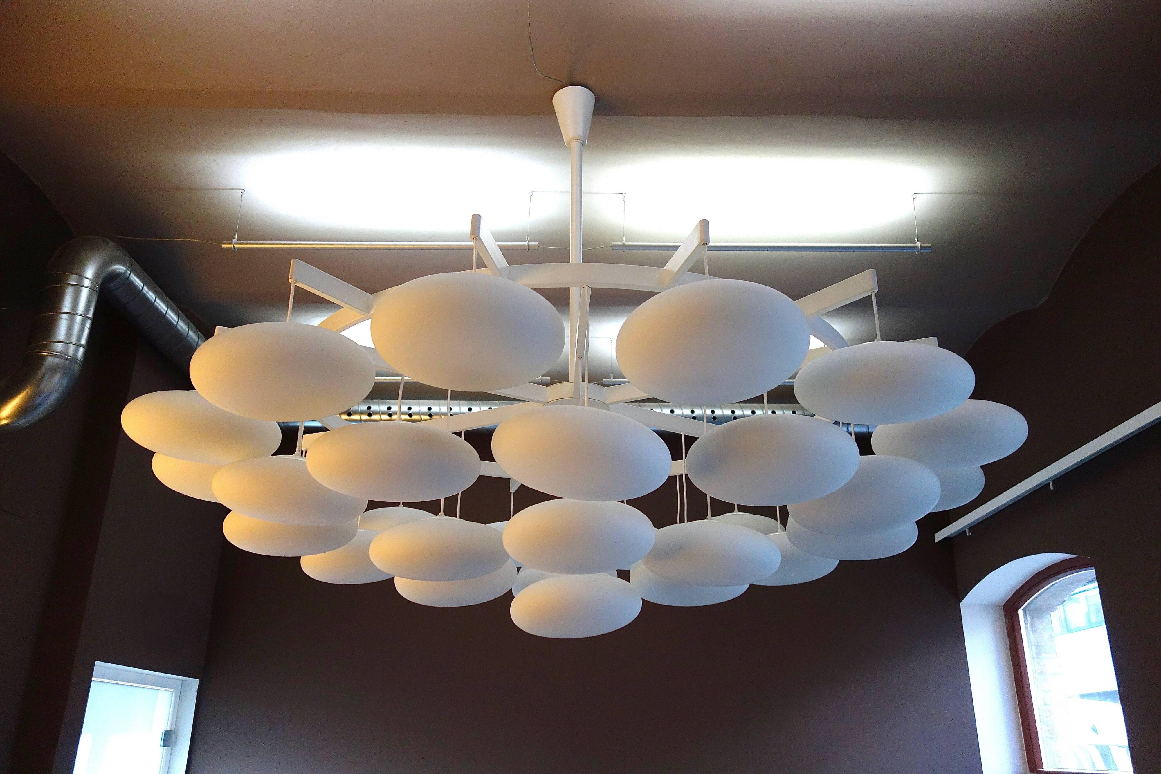 Impressive large modern cloud chandelier from the mid-century Milchhalle Vienna.
