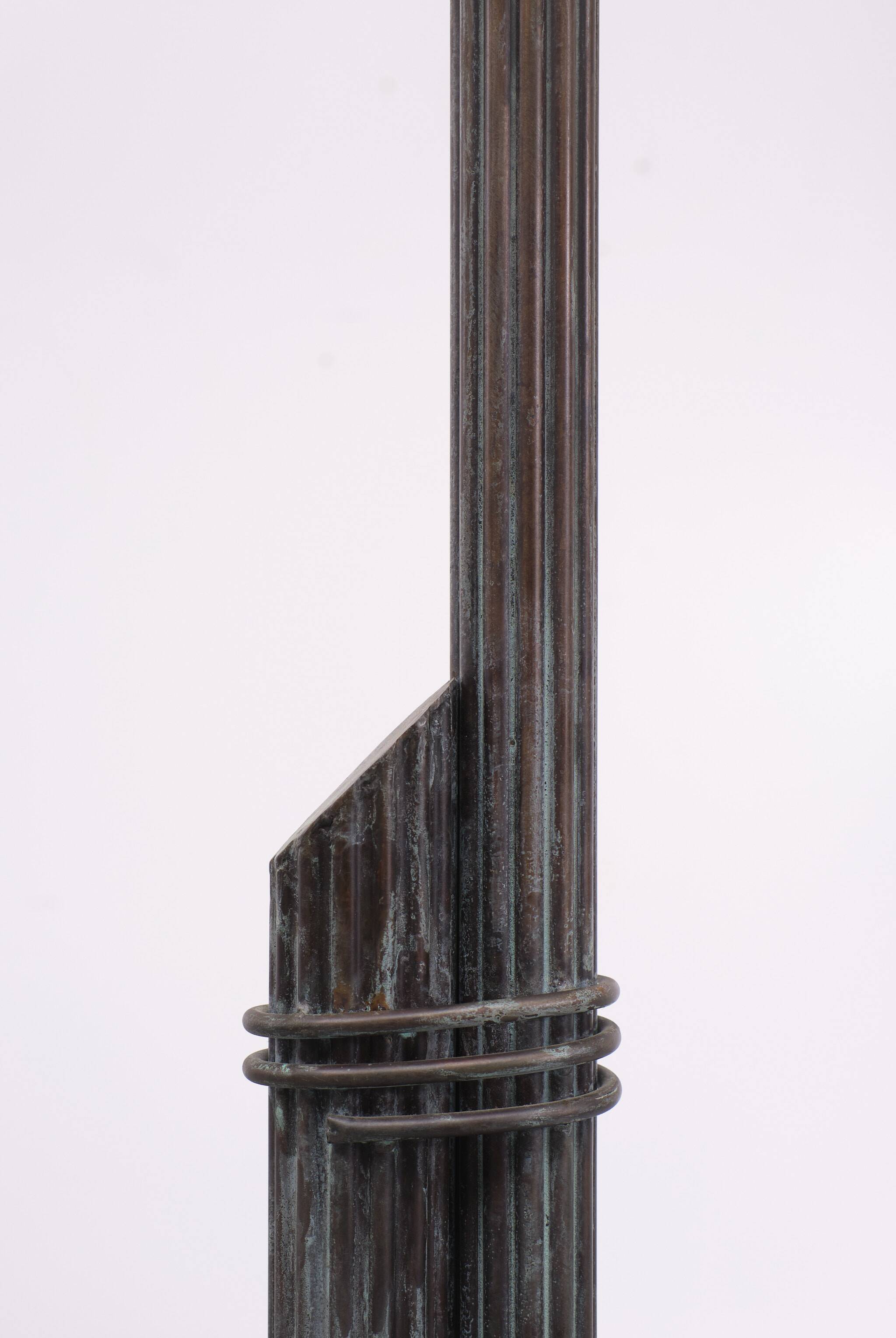 Greek revival bronze floor lamp, 1980s, italy