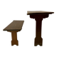 Art Deco German Wabi Sabi Brown Oak Prison Cell Table and Bench, 1930s, Set of 3