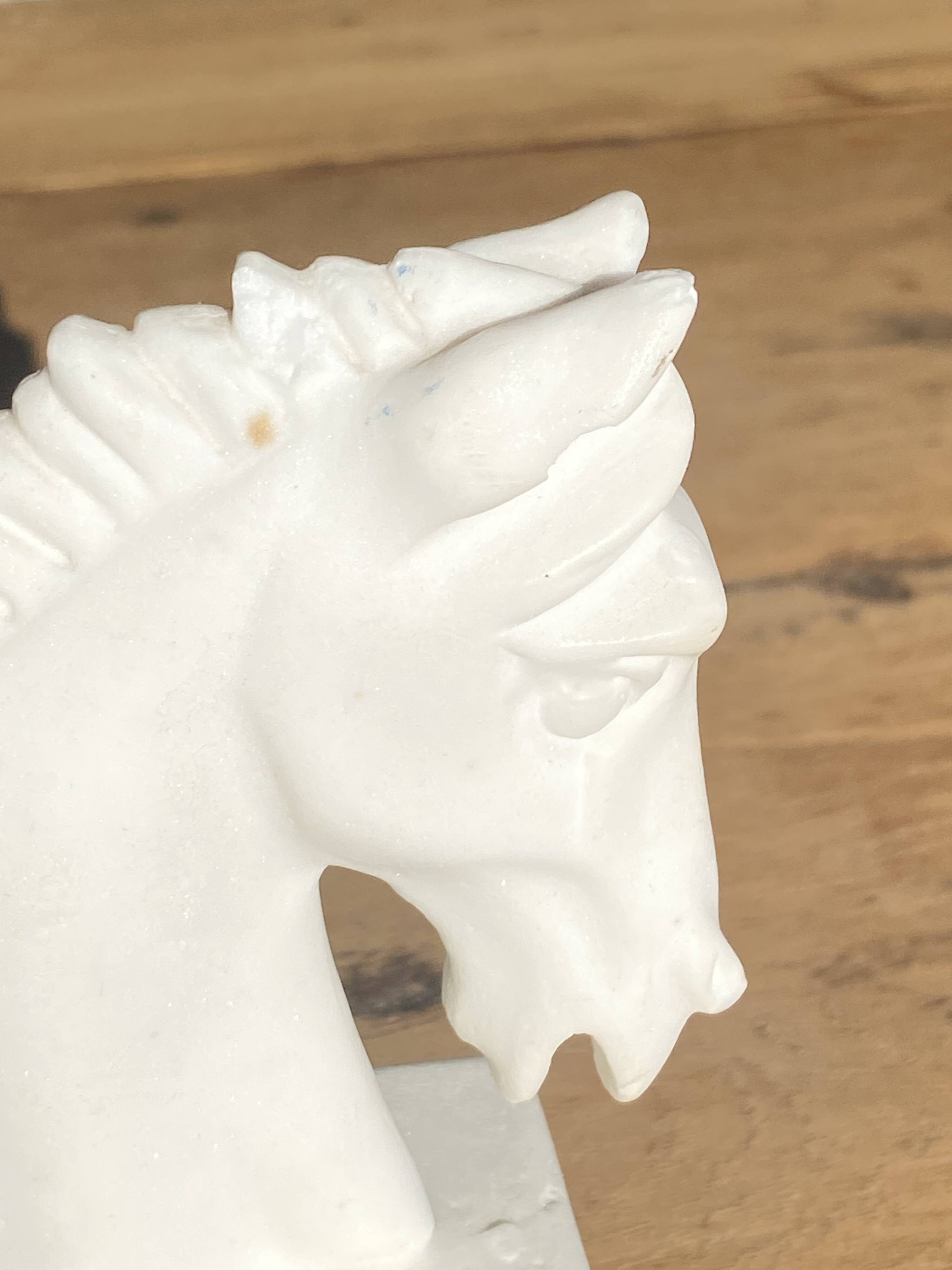 Pair of horse head bookends natural stone
