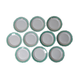 10 flat plates Digoin Sarreguemines mint gold