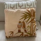 Vintage cushion decorated with birds, Thailand