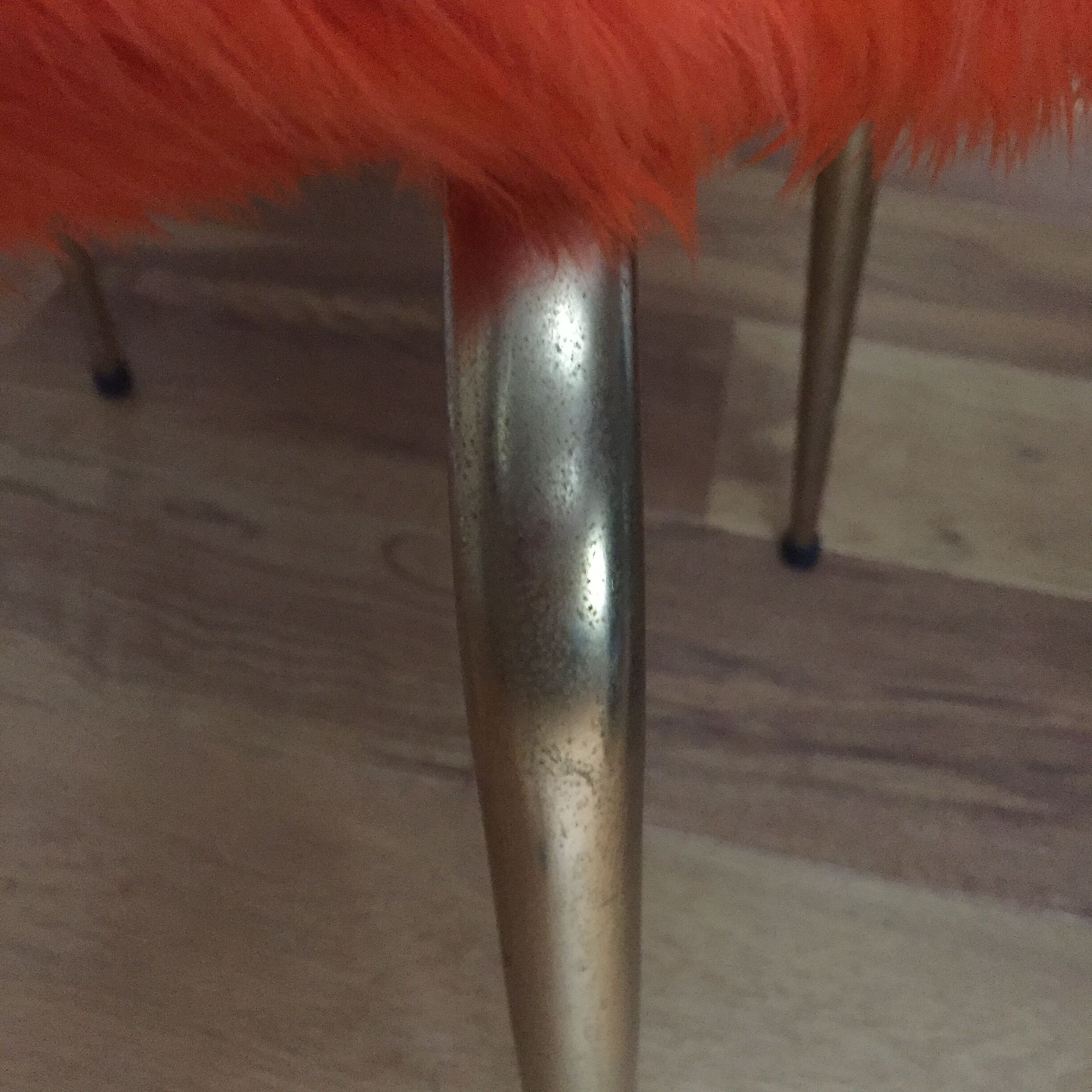 Vintage orange moumoute chair of original 60s
