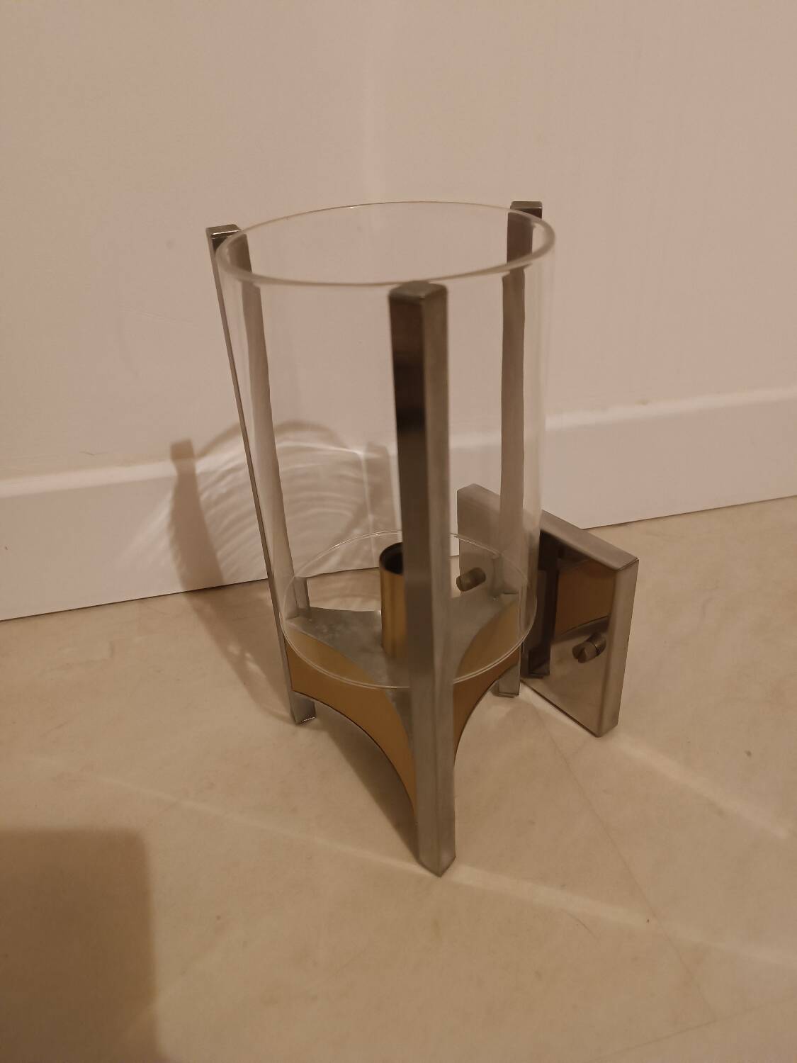 Applique en laiton et verre de Gaetano Scolari 1960