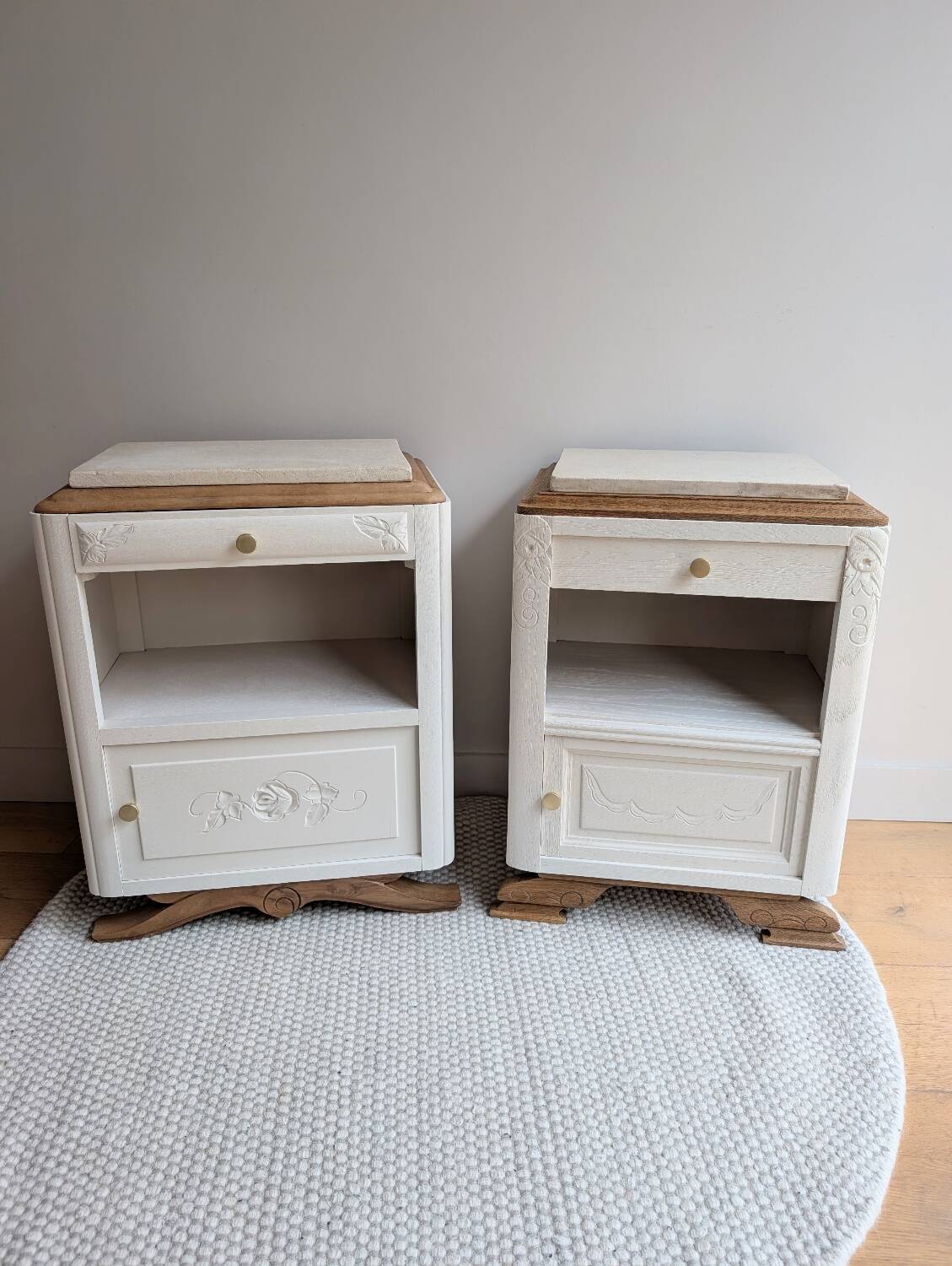 Pair of revisited 1930s bedside tables