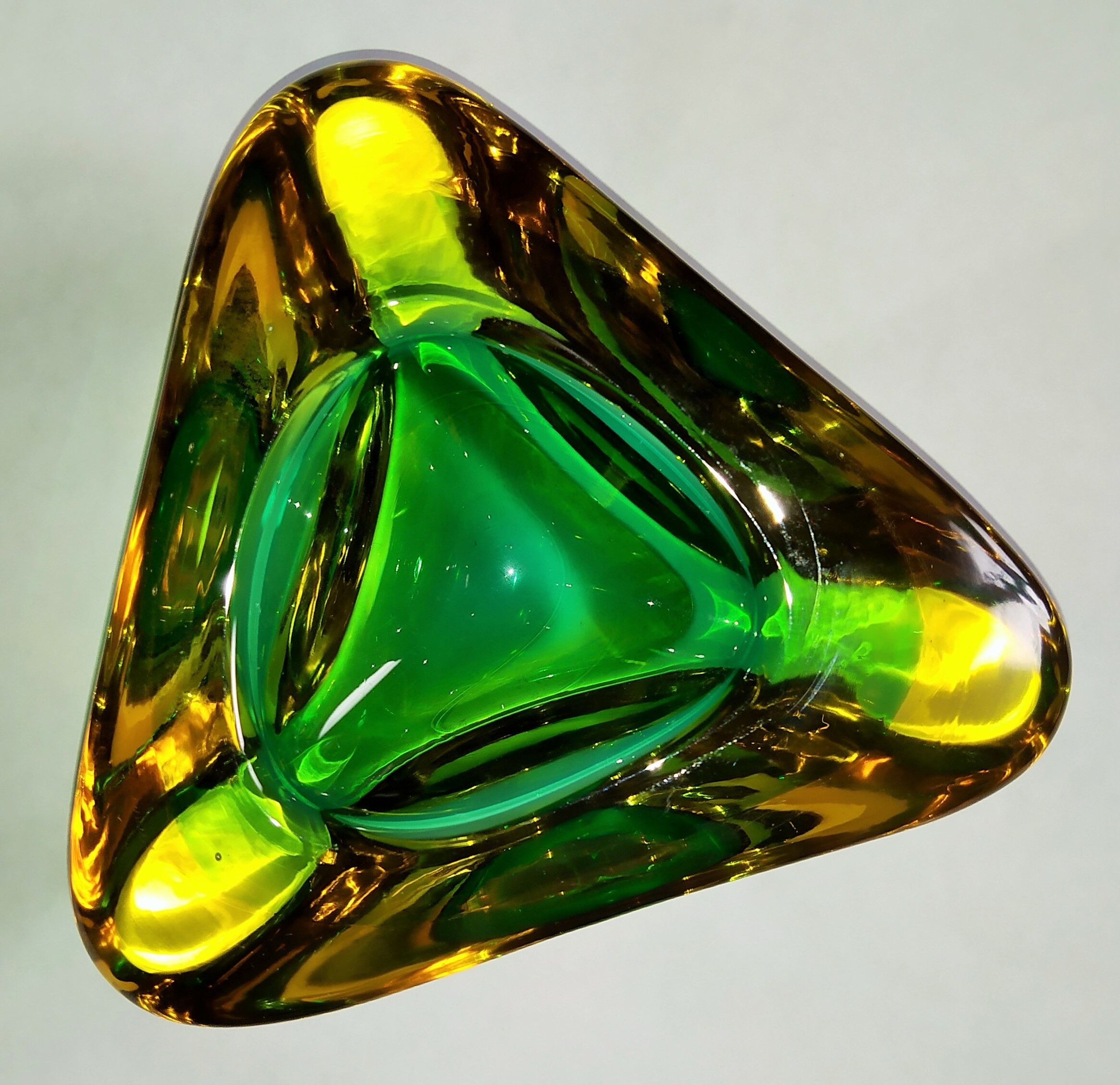 Murano - yellow gold & green pocket empty