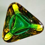 Vide-poche jaune or & vert Murano