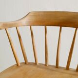 Vintage Swedish Sculptural Wooden Armchair in Beech by Yngve Ekström, 1950s