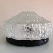 Plafonnier rond en verre bullé  / vintage années 60-70