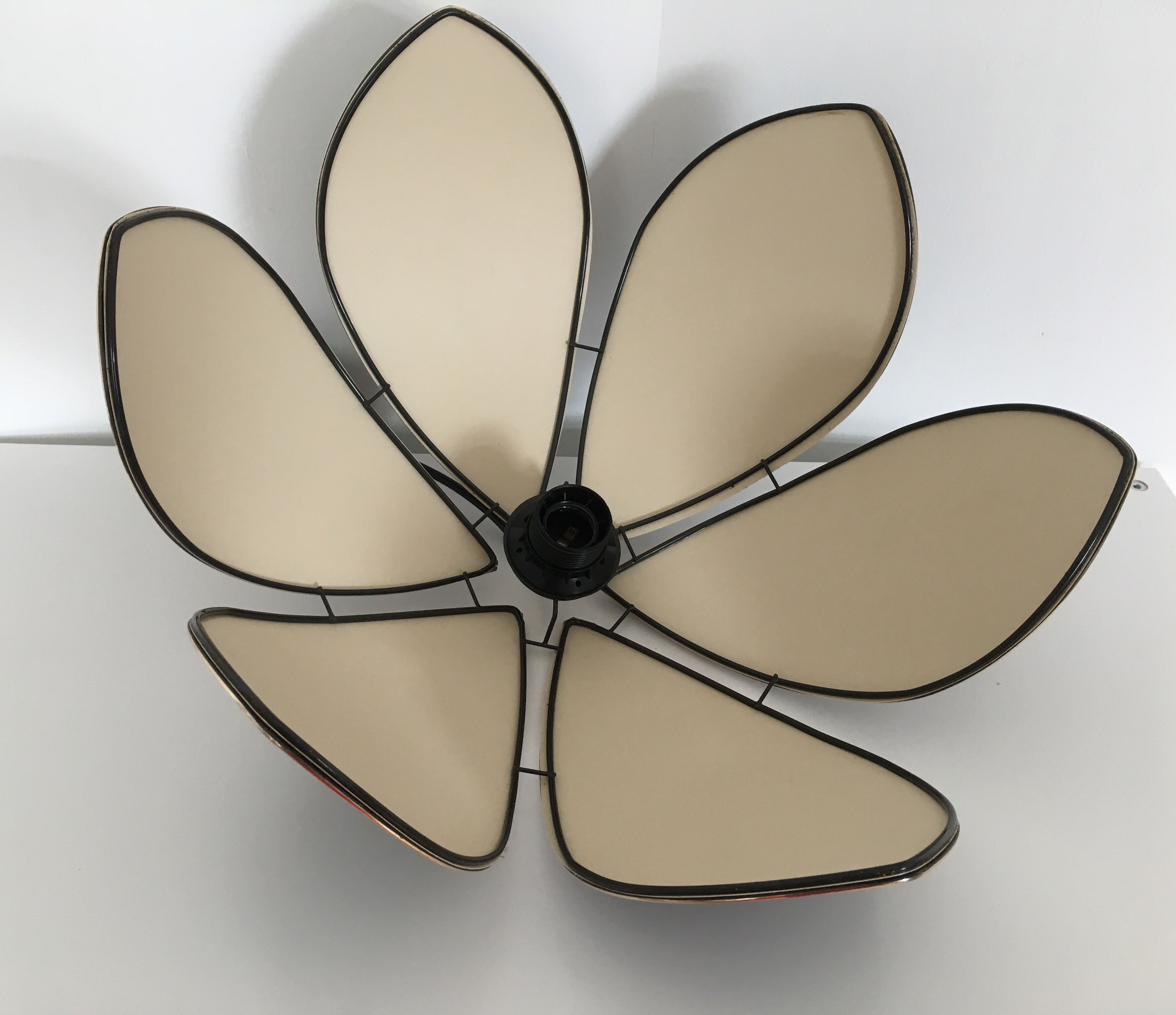 Lotus flower suspension in black fabric 70 's