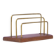 porte lettre vintage en teck 3 supports en laiton