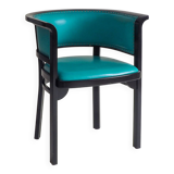 Black armchair with turquoise leather by Marcel Kammerer for Thonet