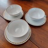3 Couleuvre porcelain tea cups