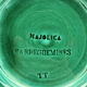 Footed compote with shaded enamels Sarreguemines majolica
