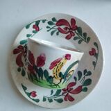 Cup and saucer Creil & Montereau "Rooster"