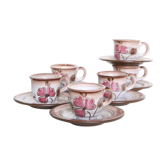 Set de 6 tasses et sous tasses Niderviller, vintage