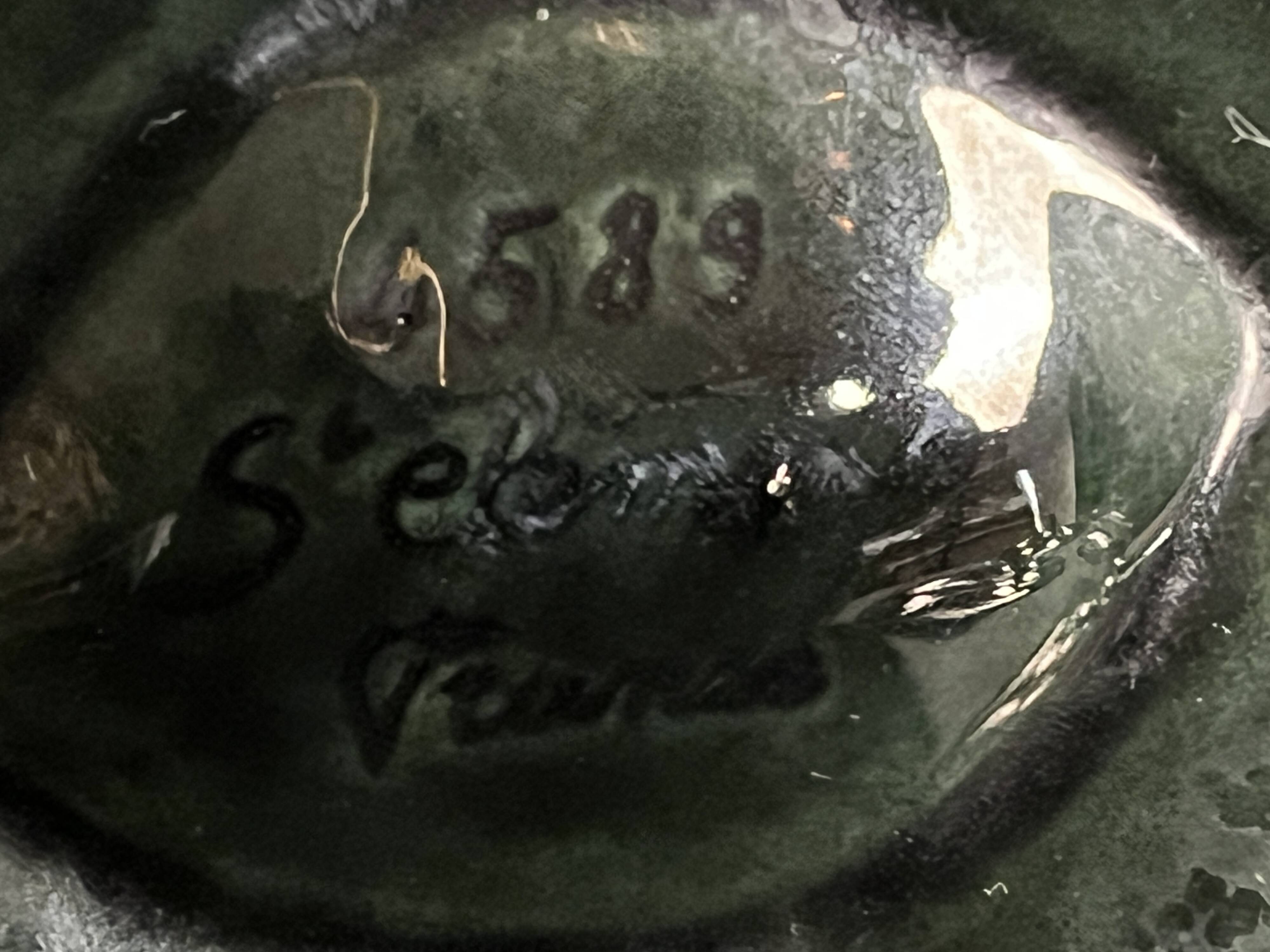 Set of 10 Saint Clément oyster barbotine plates circa 1940